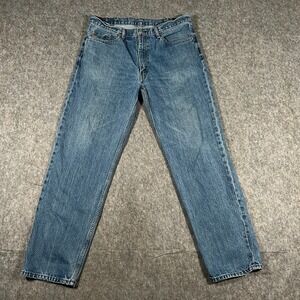 Wrangler Men's‎ Jeans Size 38 x 34 Blue Denim Dark Wash 5-Pockets Straight Leg